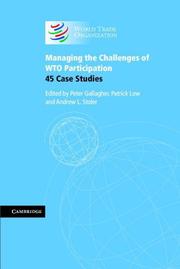 Cover of: Managing the Challenges of WTO Participation | 