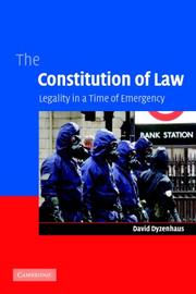The Constitution of Law by David Dyzenhaus