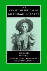 Cover of: The Cambridge History of American Theatre