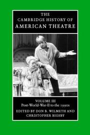 Cover of: The Cambridge History of American Theatre by 