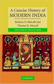 Cover of: A Concise History of Modern India (Cambridge Concise Histories) by Barbara D. Metcalf, Thomas R. Metcalf