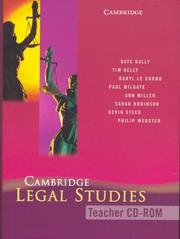 Cover of: Cambridge Legal Studies Teacher CD-Rom