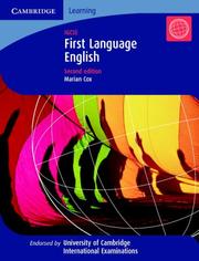 Cover of: First Language English by Marian Cox