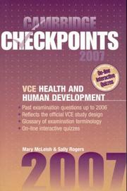 Cover of: Cambridge Checkpoints VCE Health and Human Development 2007 (Cambridge Checkpoints)