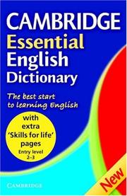 Cover of: Cambridge Essential English Dictionary, Skills for Life