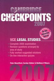 Cover of: Cambridge Checkpoints VCE Legal Studies 2007 (Cambridge Checkpoints)