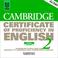 Cover of: Cambridge Certificate of Proficiency in English 2 Audio CD Set