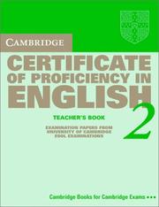 Cover of: Cambridge Certificate of Proficiency in English 2 Teacher