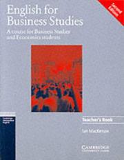 Cover of: English for Business Studies Teacher's book: A Course for Business Studies and Economics Students (Cambridge Professional English)