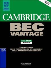 Cover of: Cambridge BEC Vantage 1: Practice Tests from the University of Cambridge Local Examinations Syndicate (BEC Practice Tests)
