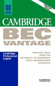 Cover of: Cambridge BEC Vantage Audio Cassette: Practice Tests from the University of Cambridge Local Examinations Syndicate (BEC Practice Tests)