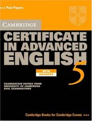 Cover of: Cambridge Certificate in Advanced English 5 Student's Book with Answers by Cambridge ESOL