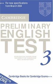 Cover of: Cambridge Preliminary English Test 3 Audio Cassette Set | 