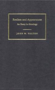 Cover of: Realism and Appearances: An Essay in Ontology