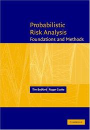 Cover of: Probabilistic Risk Analysis by Tim Bedford, Roger Cooke