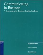 Cover of: Communicating in Business: American English Edition Teacher's book by Simon Sweeney