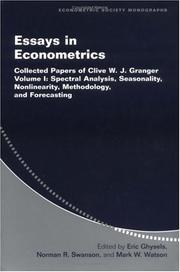 Cover of: Essays in Econometrics | Clive W. J. Granger
