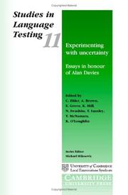 Cover of: Experimenting with Uncertainty: Essays in Honour of Alan Davies by T. McNamara, K. O'Loughlin