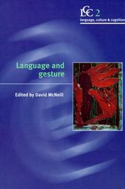 Cover of: Language and gesture by edited by David McNeill.