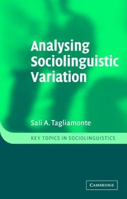 Cover of: Analysing Sociolinguistic Variation (Key Topics in Sociolinguistics) | Sali A. Tagliamonte
