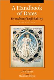 Cover of: A Handbook of Dates: For Students of English History