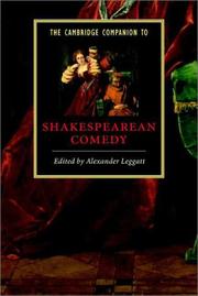 Cover of: The Cambridge companion to Shakespearean comedy by edited by Alexander Leggatt.