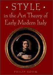 Cover of: Style in the Art Theory of Early Modern Italy by Philip Sohm
