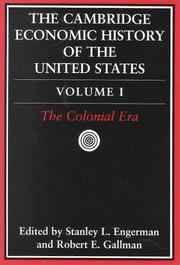 Cover of: The Cambridge Economic History of the United States (3 Vol. Set)