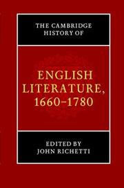 Cover of: The Cambridge History of English Literature, 16601780 (The New Cambridge History of English Literature)