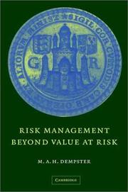 Cover of: Risk management: value at risk and beyond