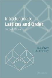 Cover of: Introduction to lattices and order by B. A. Davey