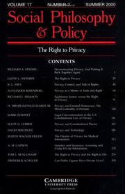 Cover of: The right to privacy