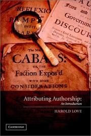 Cover of: Attributing Authorship by Harold Love