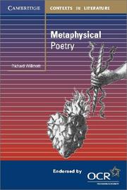 Metaphysical Poetry (Cambridge Contexts in Literature) by Richard Willmott
