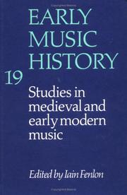 Cover of: Early Music History: Studies in Medieval and Early Modern Music (Early Music History)