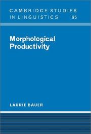 Cover of: Morphological productivity