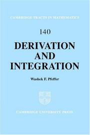 Cover of: Derivation and Integration (Cambridge Tracts in Mathematics)