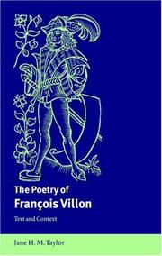 Cover of: The Poetry of François Villon: Text and Context (Cambridge Studies in French)