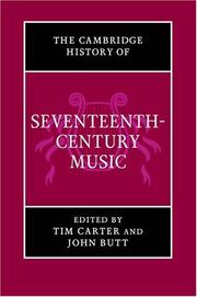 Cover of: The Cambridge history of seventeenth-century music