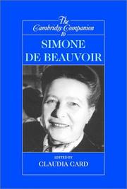 Cover of: The Cambridge Companion to Simone de Beauvoir (Cambridge Companions to Philosophy) by Claudia Card