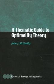 Cover of: A thematic guide to optimality theory