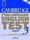 Cover of: Cambridge Preliminary English Test 3 Teacher's Book