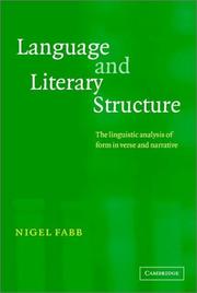 Language and literary structure by Nigel Fabb
