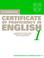 Cover of: Cambridge Certificate of Proficiency in English 1 Student's Book