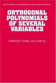 Cover of: Orthogonal Polynomials of Several Variables (Encyclopedia of Mathematics and its Applications)