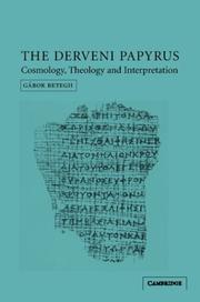 Cover of: The Derveni Papyrus by Gábor Betegh