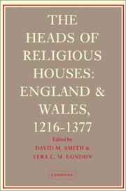 Cover of The heads of religious houses England and Wales