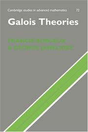 Cover of: Galois Theories (Cambridge Studies in Advanced Mathematics)