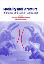 Cover of: Modality and structure in signed and spoken languages