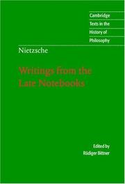 Cover of: Nietzsche: Writings from the Late Notebooks (Cambridge Texts in the History of Philosophy)